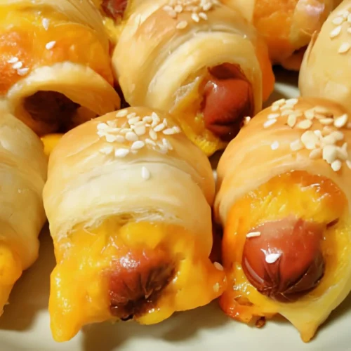 Mini Folhados (dúzia) - Folhado de Salsicha e Queijo