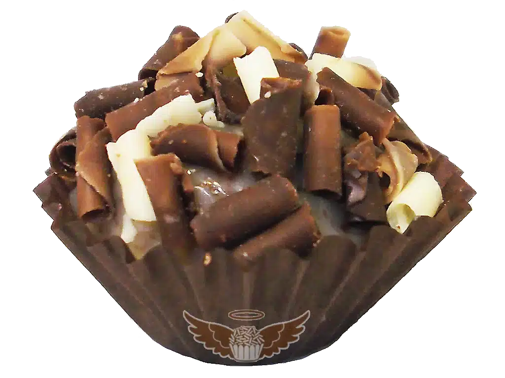Brigadeiro de baunilha com cookies de chocolate