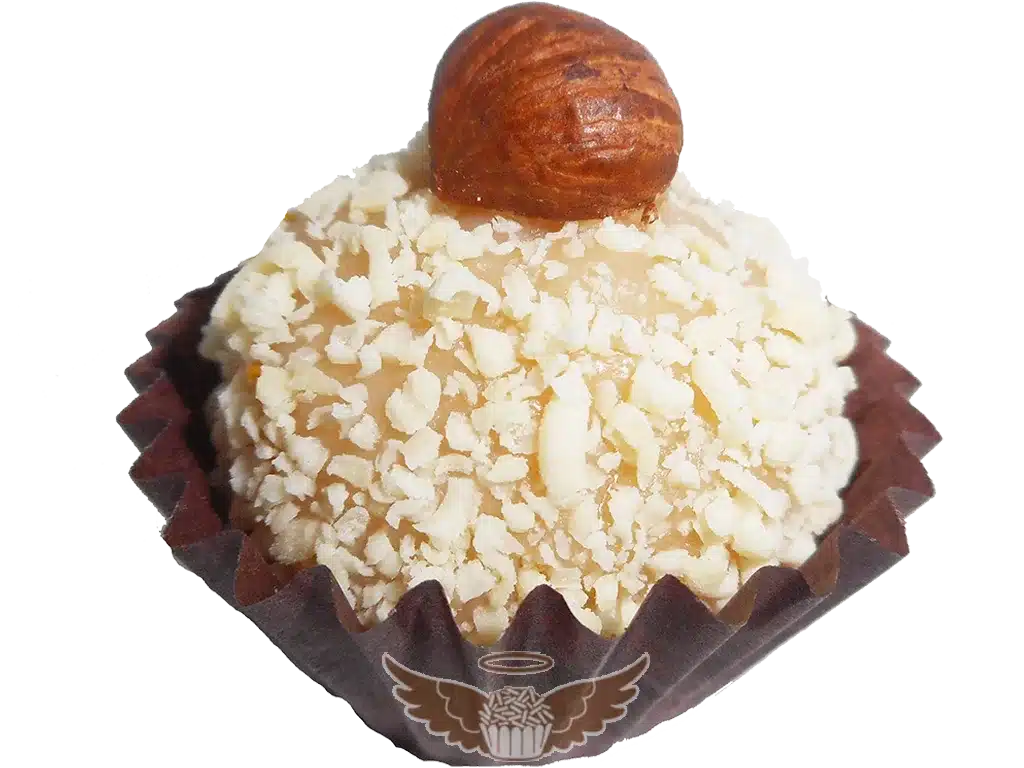 Brigadeiro de chocolate branco com avelã